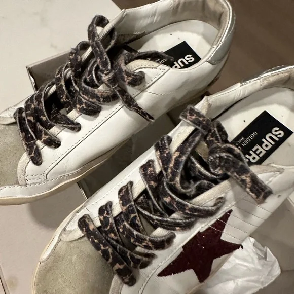 Golden Goose White and Bordeaux Sneakers - Picture 3 of 8